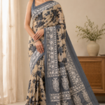 Black Flower Saree